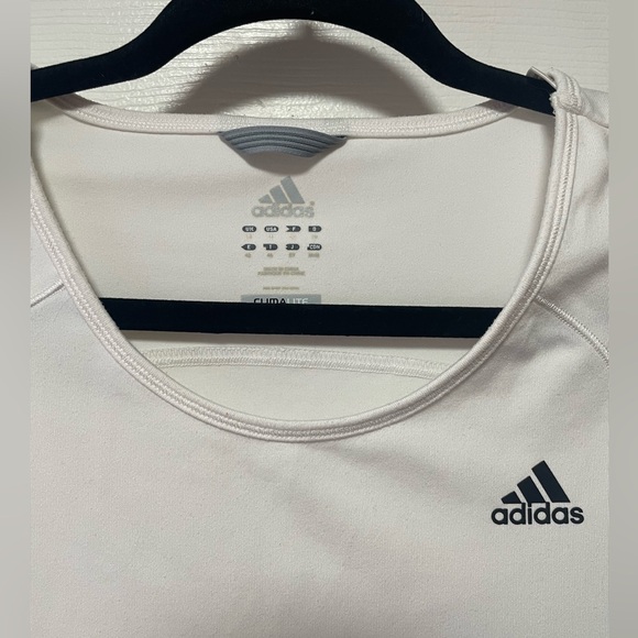 Adidas White T-Shirt with Black Stripes - Picture 2 of 2